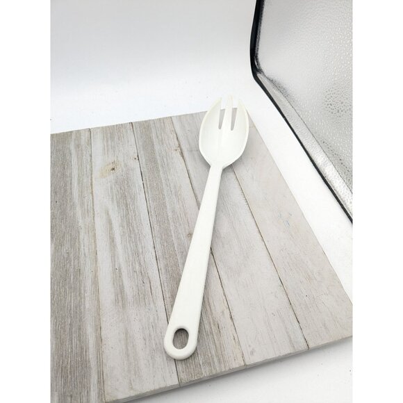 Tailor Made Products #2 White Nylon Plastic Slotted Spoon Fork Spork 11 1/2" - Picture 1 of 8